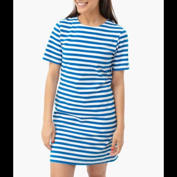 Tuckernuck Dresses & Skirts - Tuckernuck Stella Blue White Stripe Cotton Short Sleeve Dress XS